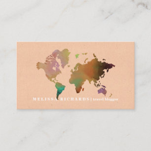 Visite Carte du monde colorée Blog de voyage