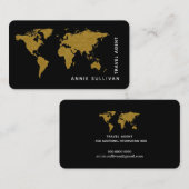 Visite Carte du monde de Faux Gold Agent de voyage noir (Devant / Derrière)