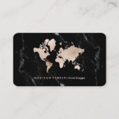 Visite Carte du monde de Faux Light Gold en marbre noir (Devant)