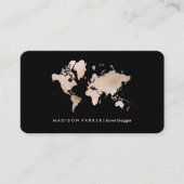 Visite Carte du monde de Faux Light Gold en noir (Devant)