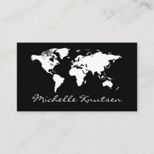 Visite Carte du monde de l'agent de voyage en noir et bla