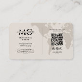 Visite Carte du monde de réseautage professionnel minimal (Dos)