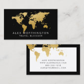 Visite Carte du monde de voyage international d'or (Devant / Derrière)