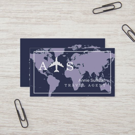 Visite Carte du monde Jet de l'agent de voyage internatio (Devant/Arrière en situation)