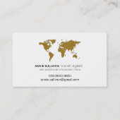 Visite Carte du monde moderne Faux Gold Prof. Agent de vo (Devant)