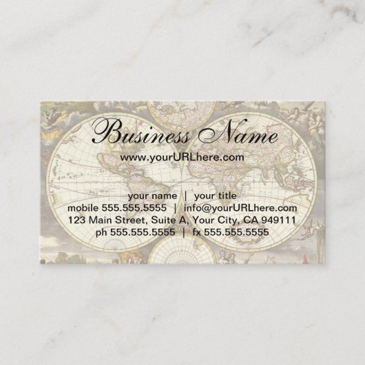 Visite Carte du Vieux Monde antique par Frederick de Wit, (Devant)