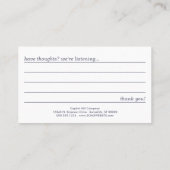 Visite carte échouée de commentaire de vague (Dos)