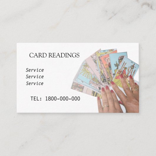 VISITE CARTE ÉDITABLE DE LECTURE DE TAROT (Devant)