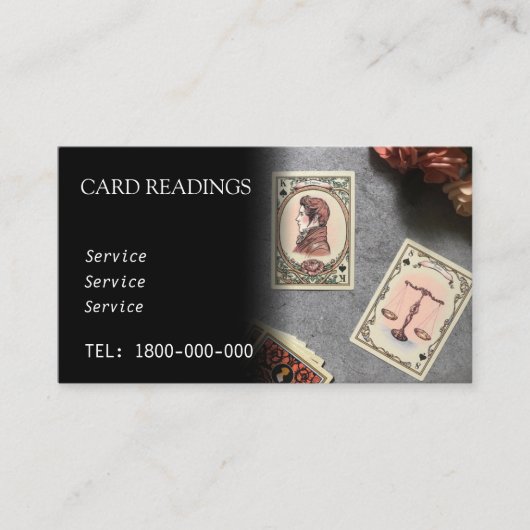 VISITE CARTE ÉDITABLE DE LECTURE DE TAROT (Devant)