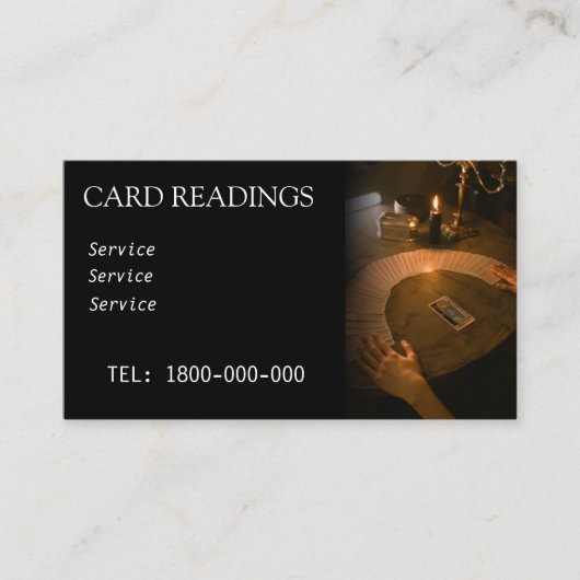 VISITE CARTE ÉDITABLE DE LECTURE DE TAROT (Devant)