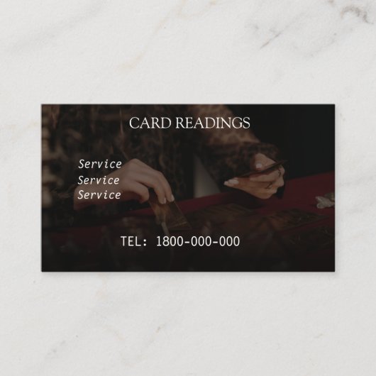 VISITE CARTE ÉDITABLE DE LECTURE DE TAROT (Devant)