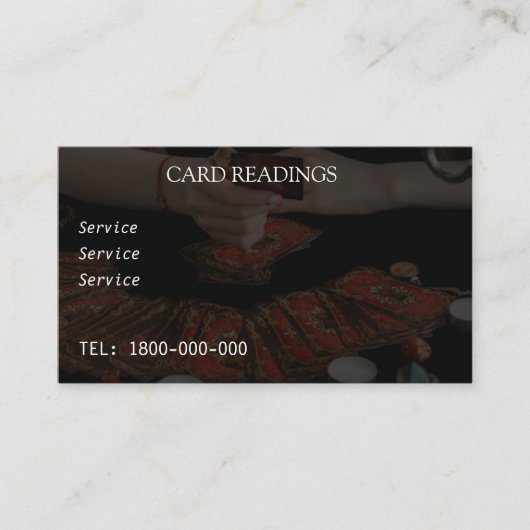 VISITE CARTE ÉDITABLE DE LECTURE DE TAROT (Devant)