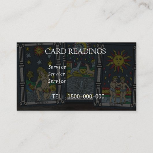 VISITE CARTE ÉDITABLE DE LECTURE DE TAROT (Devant)