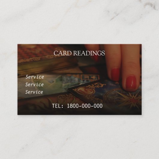 VISITE CARTE ÉDITABLE DE LECTURE DE TAROT (Devant)