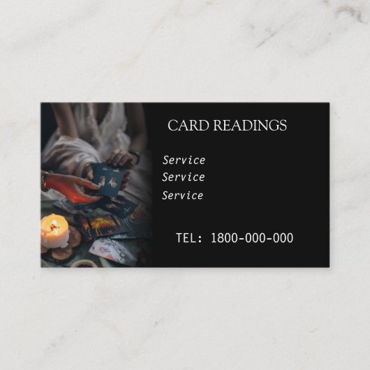VISITE CARTE ÉDITABLE DE LECTURE DE TAROT (Devant)