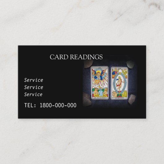 VISITE CARTE ÉDITABLE DE LECTURE DE TAROT (Devant)