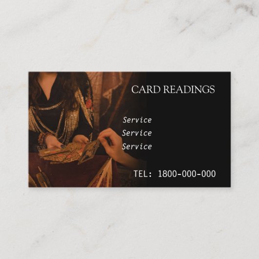 VISITE CARTE ÉDITABLE DE LECTURE DE TAROT (Devant)