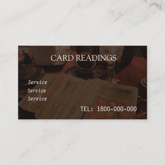 VISITE CARTE ÉDITABLE DE LECTURE DE TAROT (Devant)