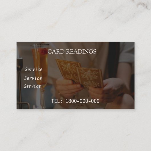 VISITE CARTE ÉDITABLE DE LECTURE DE TAROT (Devant)