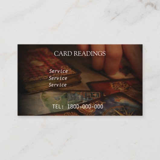 VISITE CARTE ÉDITABLE DE LECTURE DE TAROT (Devant)