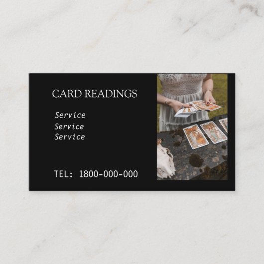 VISITE CARTE ÉDITABLE DE LECTURE DE TAROT (Devant)