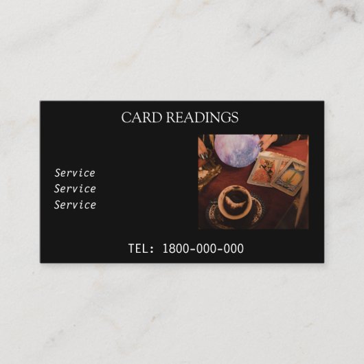 VISITE CARTE ÉDITABLE DE LECTURE DE TAROT (Devant)