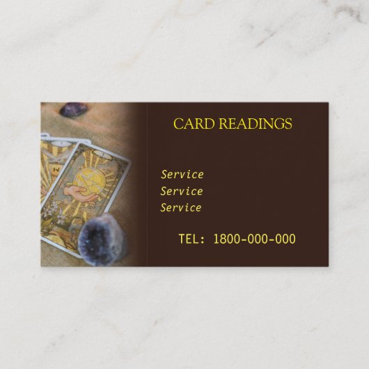 VISITE CARTE ÉDITABLE DE LECTURE DE TAROT (Devant)