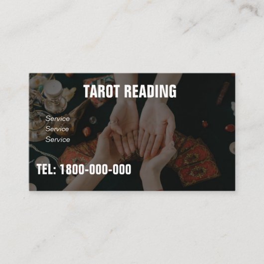 VISITE CARTE ÉDITABLE DE LECTURE DE TAROT (Devant)