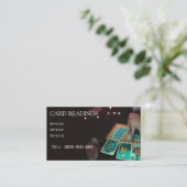 VISITE CARTE ÉDITABLE DE LECTURE DE TAROT (Debout devant)