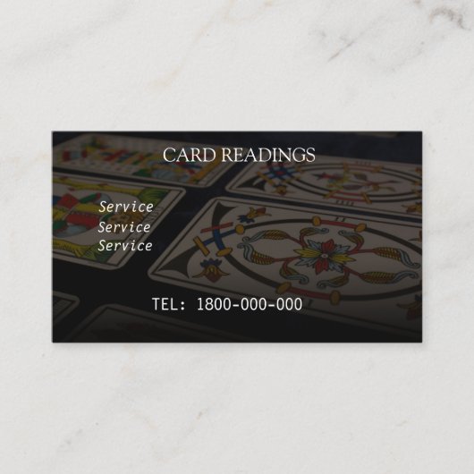VISITE CARTE ÉDITABLE DE LECTURE DE TAROT (Devant)