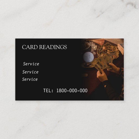 VISITE CARTE ÉDITABLE DE LECTURE DE TAROT (Devant)