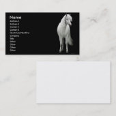 Visite Carte élégante de profil de cheval blanc (Devant / Derrière)