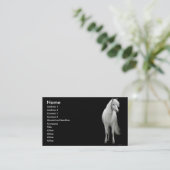 Visite Carte élégante de profil de cheval blanc (Debout devant)