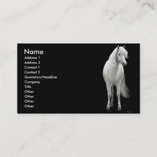 Visite Carte élégante de profil de cheval blanc (Devant)