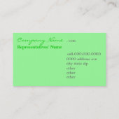 Visite Carte élégante de profil (vert) (Dos)