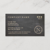 Visite Carte élégante de rendez-vous de monogramme de (Dos)