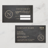 Visite Carte élégante de rendez-vous de monogramme de (Devant / Derrière)