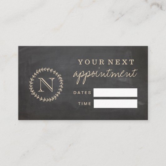 Visite Carte élégante de rendez-vous de monogramme de (Devant)