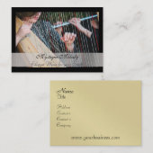 Visite Carte élégante d'industrie musicale d'harpe et de (Devant / Derrière)