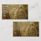 Visite Carte en bois de profil d'arbre (Devant / Derrière)