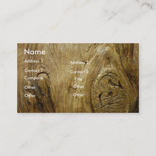 Visite Carte en bois de profil d'arbre (Devant)