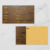 Visite Carte en bois de profil de grain (Devant / Derrière)