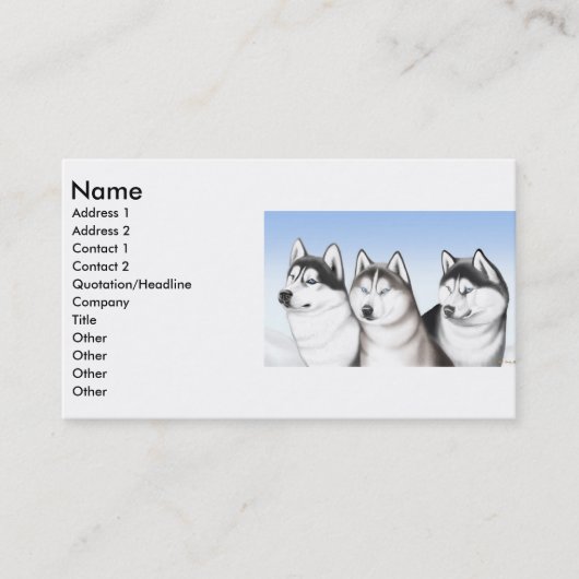 Visite Carte enrouée de profil de chiens (Devant)
