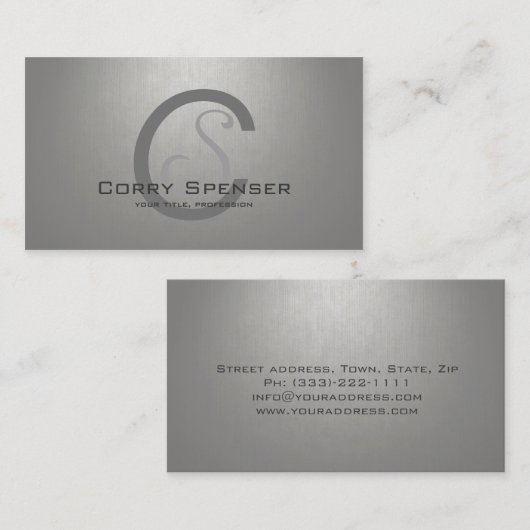 Visite Carte faite sur commande argentée simple simple de (Devant / Derrière)