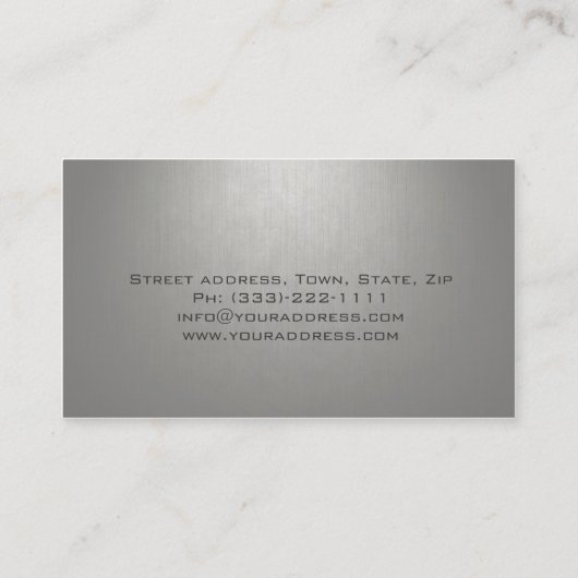 Visite Carte faite sur commande argentée simple simple de (Dos)