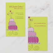 Visite Carte faite sur commande magenta douce de profil (Devant / Derrière)