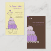 Visite Carte faite sur commande pourpre douce de profil (Devant / Derrière)