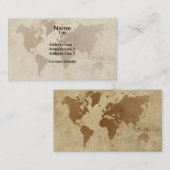 Visite Carte fanée du monde de parchemin (Devant / Derrière)