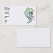 Visite Carte féerique de profil de lune (Devant / Derrière)