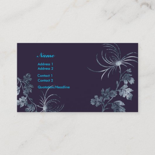 Visite Carte florale de profil de denim (Devant)
